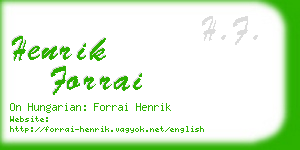 henrik forrai business card